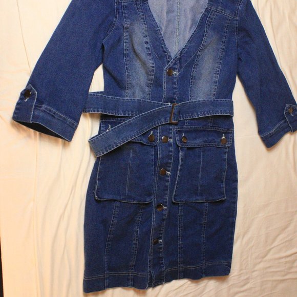 NEW Fashion Nova Denim Dress - Picture 2 of 4
